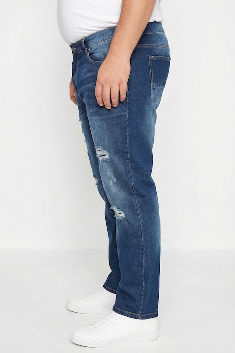 Men+ Jeans, Bauchfit, Regular Fit, 5-Pocket, Destroys, bis Gr. 72