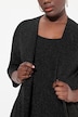 2-in-1-Blusenshirt, Glitzer, V-Ausschnitt, 3/4-Arm