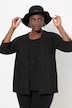 2-in-1-Blusenshirt, Glitzer, V-Ausschnitt, 3/4-Arm
