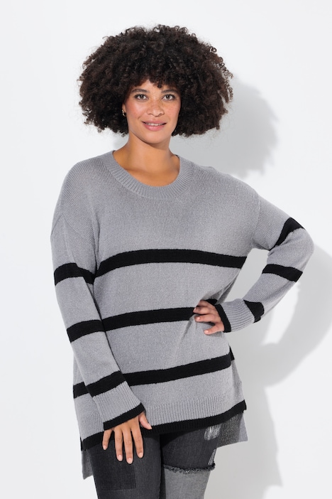 Pullover, oversized, Ringel, Langarm