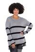 Svetr, oversize, pruhy, dlouhé rukávy
