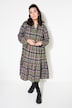 Midi-Flanellkleid, Karo, Tunika-Ausschnitt, Langarm