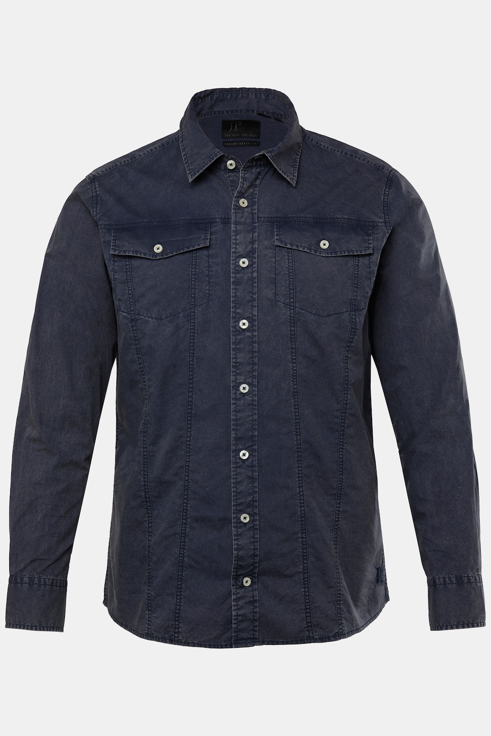 JP 1880 overhemd, lange mouwen, trucker-style, vintage look, kentkraag, Modern Basic Fit, tot 8XL