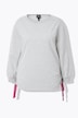 Sudadera, cintas ajustables laterales, cuello redondo, manga larga