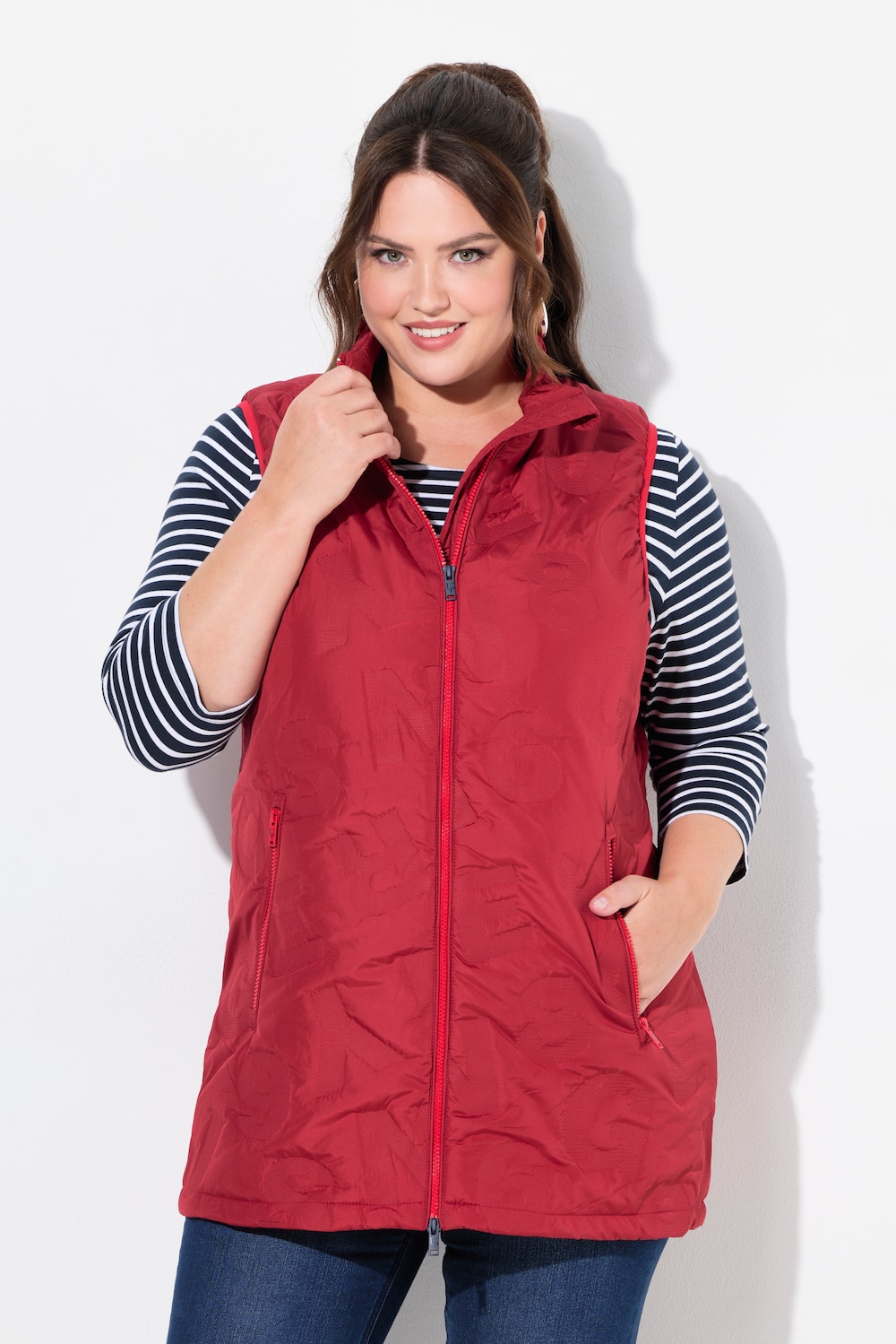 Große Größen HYPRAR Weste, Damen, rot, Größe: 58/60, Polyester/Synthetische Fasern, Ulla Popken