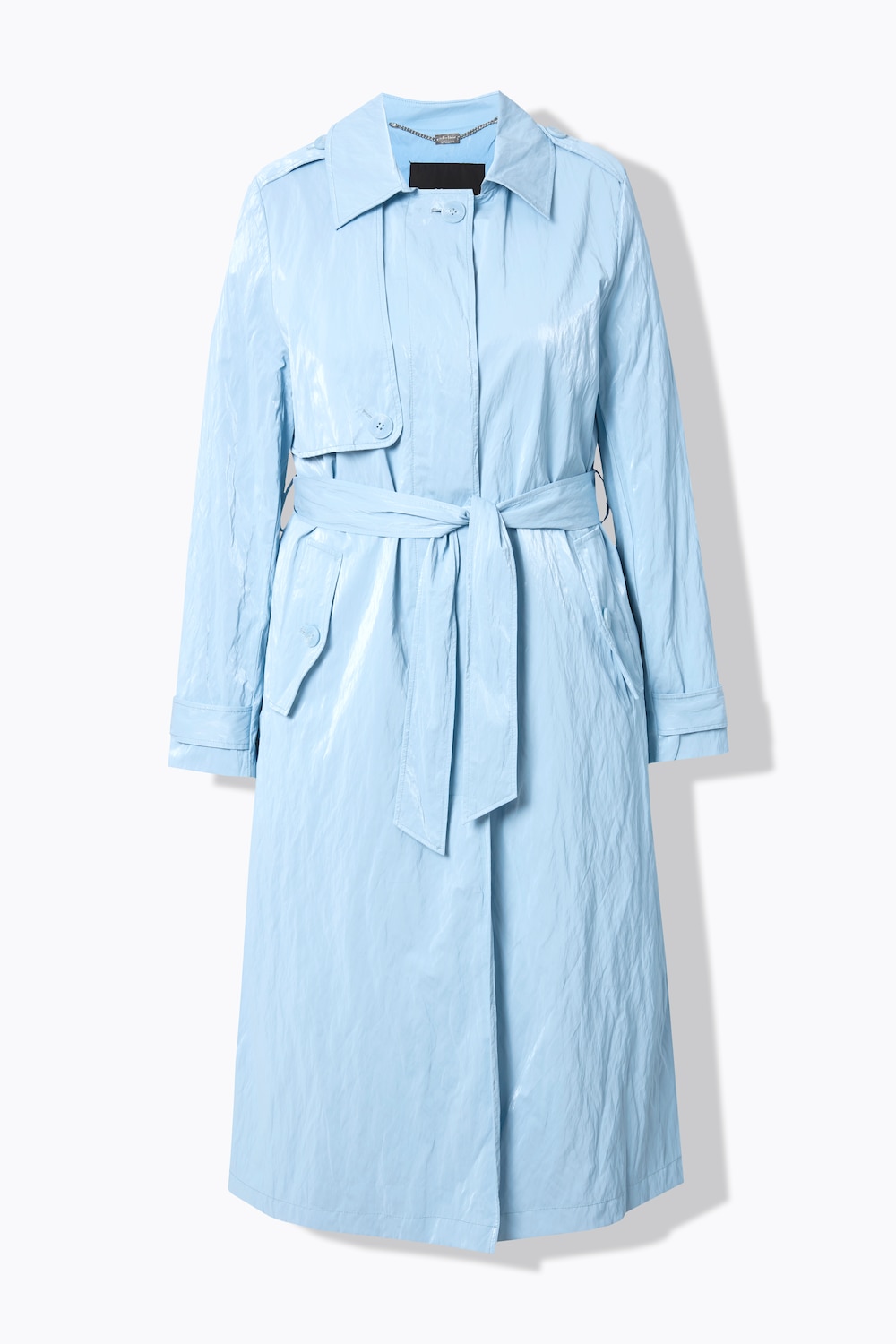 Stora storlekar Trenchcoat, Dam, blå, storlek: 50/52, Polyester/Viskos/Syntetfibrer, Ulla Popken