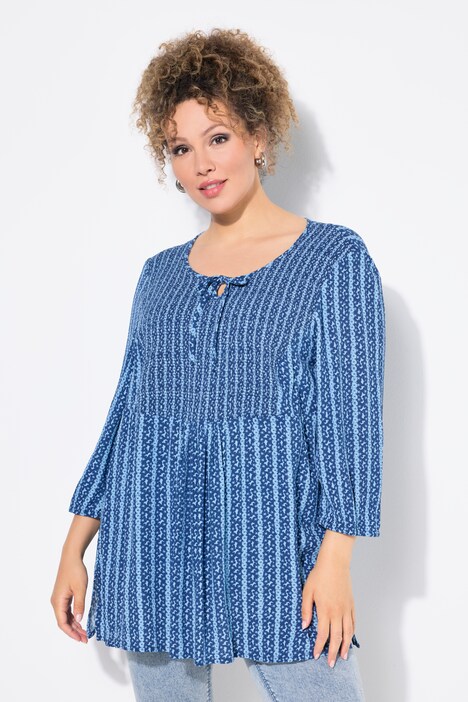 Malito Dames Blouse Vleermuis Look - Tuniek Met Ronde Hals En Breed Boord - Shirt 6296