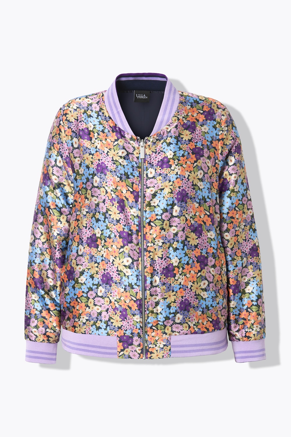 Stora storlekar Vändbar Blouson, Dam, blå, storlek: 42/44, Polyester, Ulla Popken