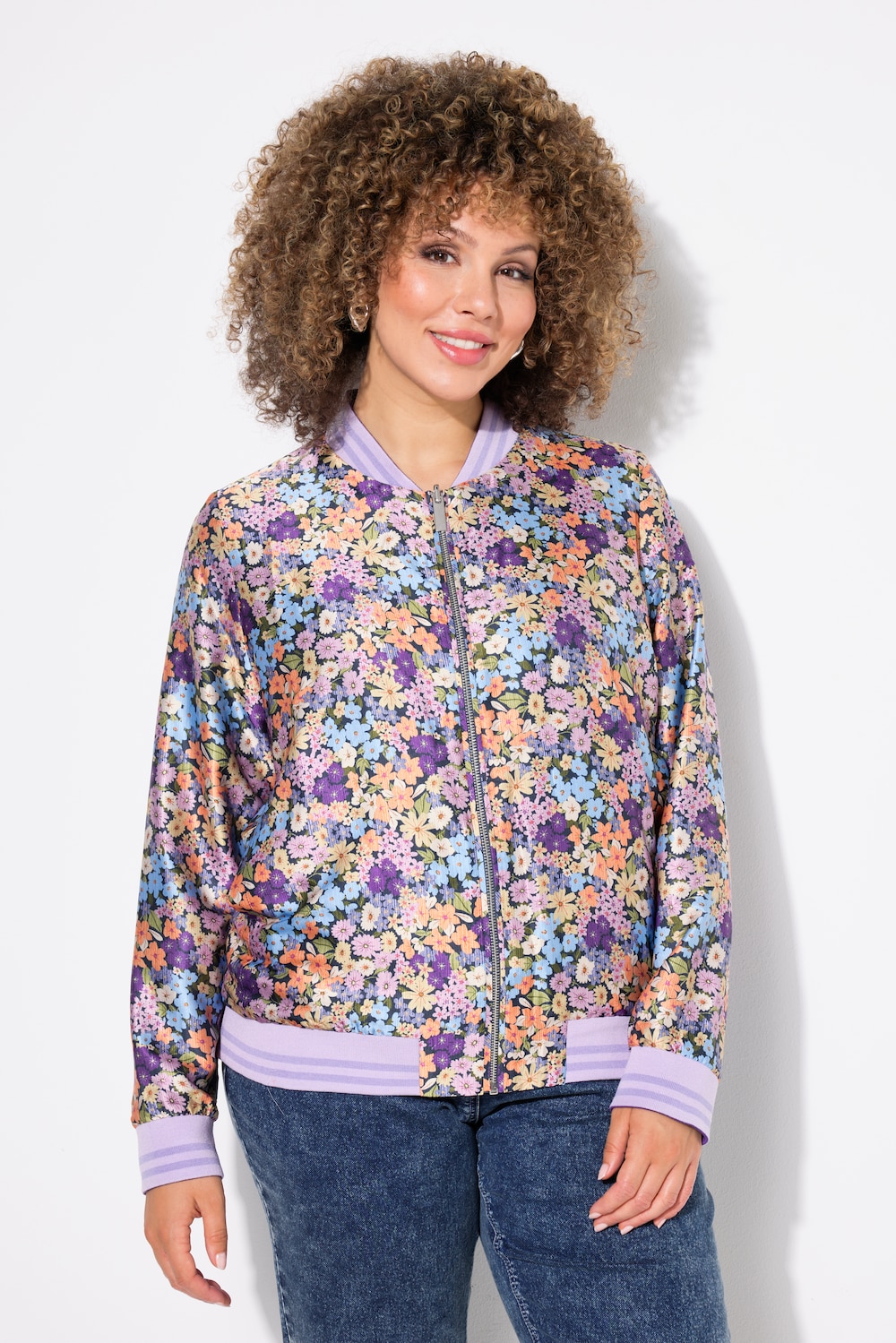 Große Größen Wendeblouson, Damen, blau, Größe: 54/56, Polyester, Ulla Popken