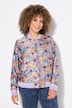 Omkeerbare blouson, effen/bloemen, college kraag, geribbelde boordjes