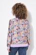 Omkeerbare blouson, effen/bloemen, college kraag, geribbelde boordjes