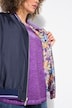 Omkeerbare blouson, effen/bloemen, college kraag, geribbelde boordjes