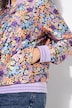 Omkeerbare blouson, effen/bloemen, college kraag, geribbelde boordjes
