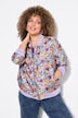 Omkeerbare blouson, effen/bloemen, college kraag, geribbelde boordjes