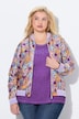 Omkeerbare blouson, effen/bloemen, college kraag, geribbelde boordjes