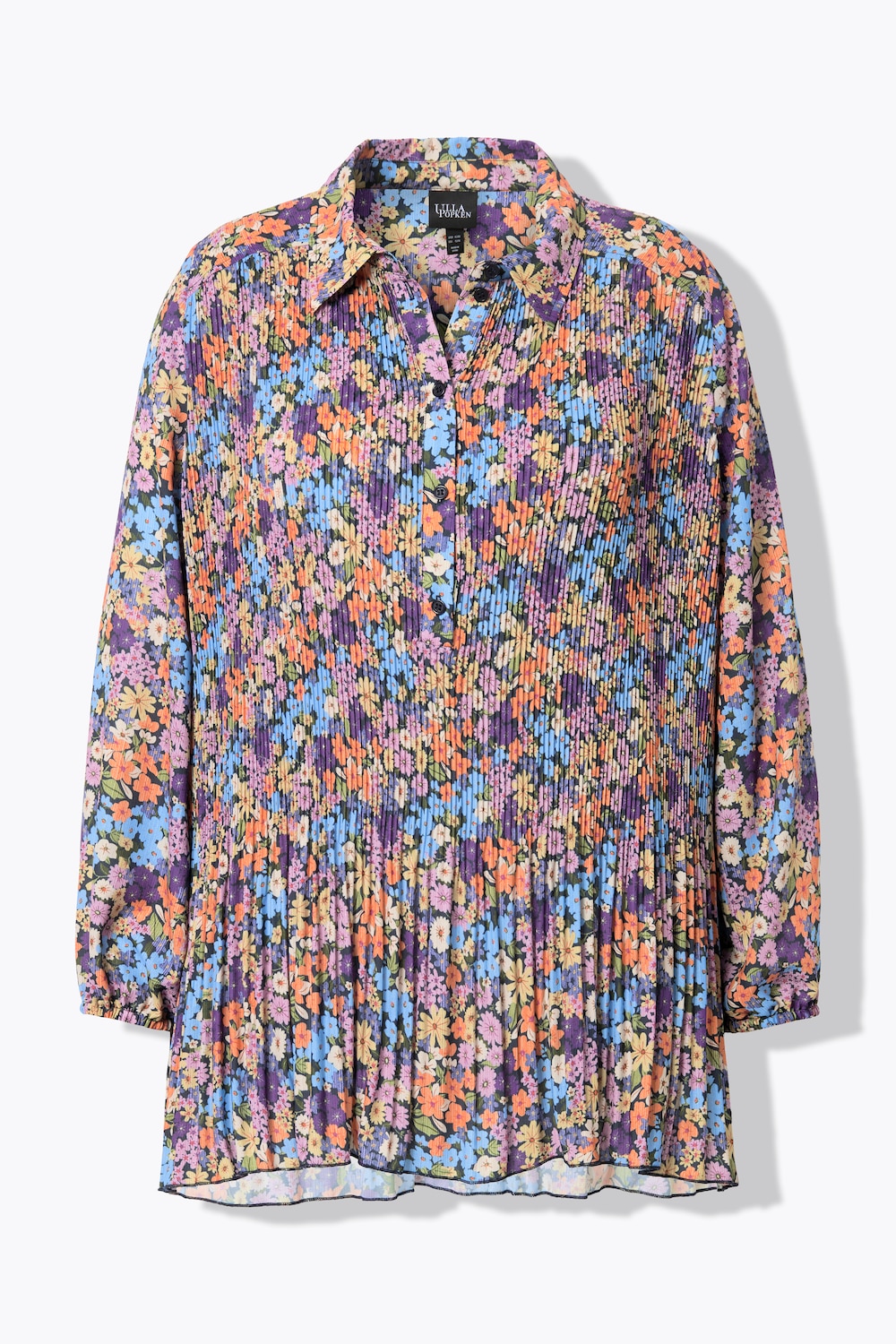 Stora storlekar Plissé-Blus, Dam, orange, storlek: 58/60, Polyester, Ulla Popken