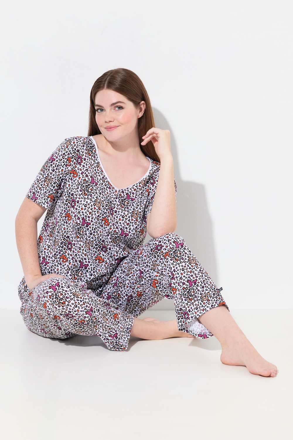 Große Größen TRUYOU Pyjama, Damen, rosa, Größe: 58/60, Baumwolle, Ulla Popken