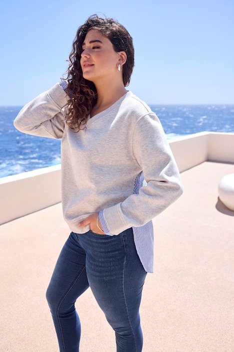 Layered Look Long Sleeve Sweatshirt