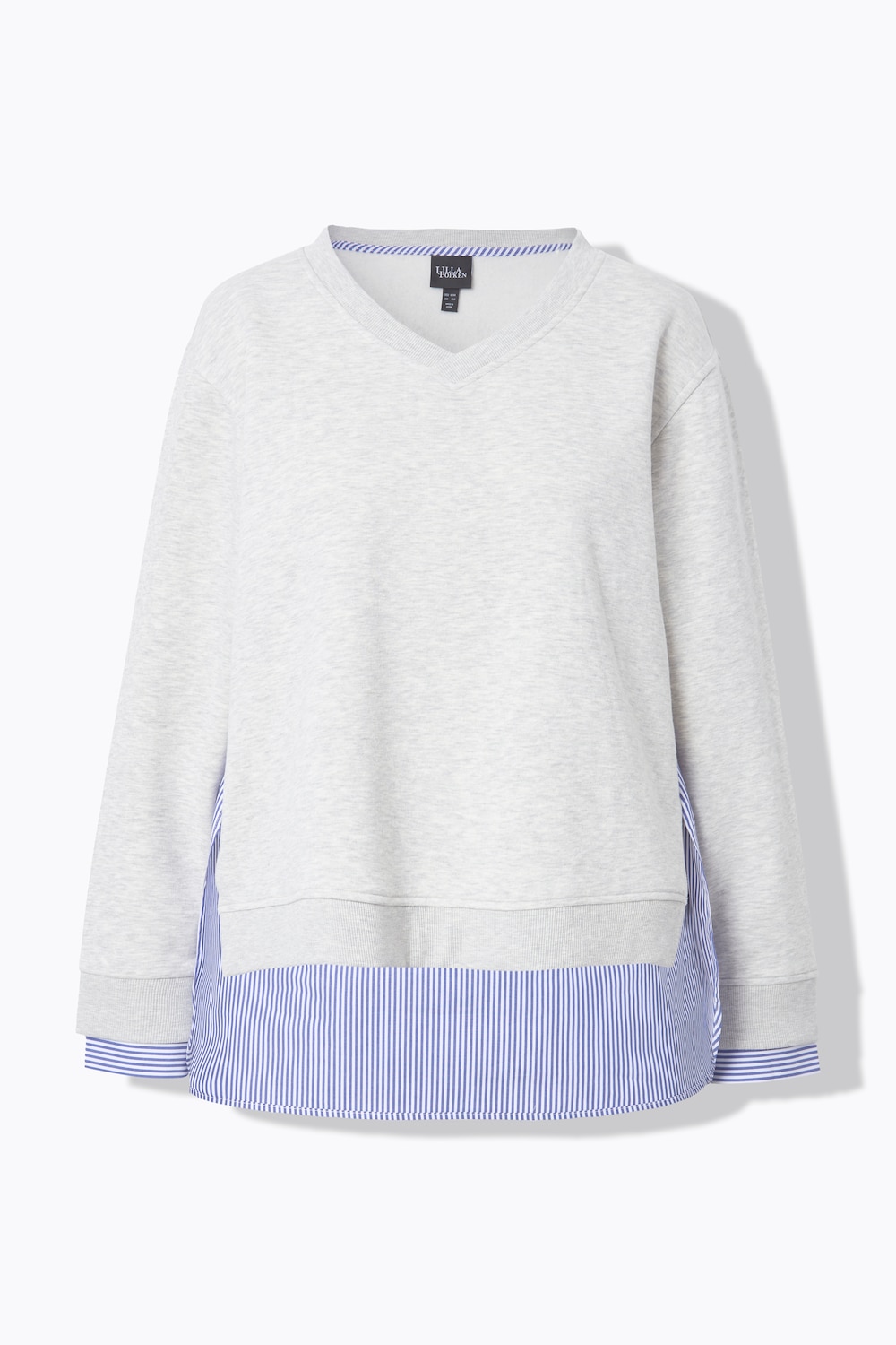 Stora storlekar 2-i-1-Sweatshirt, Dam, grå, storlek: 54/56, Bomull/Polyester, Ulla Popken