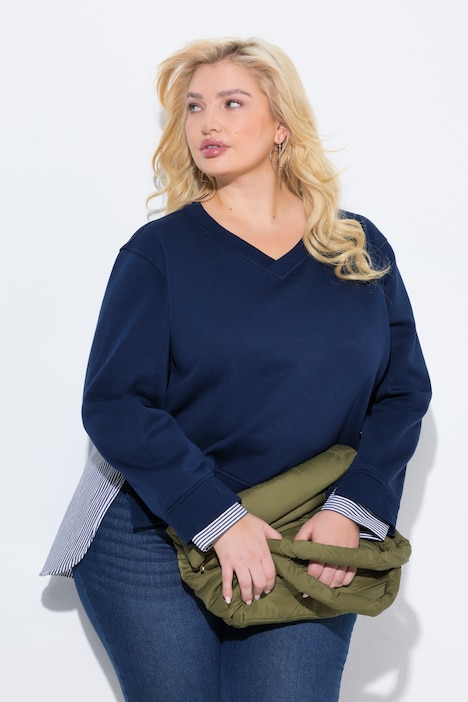 Layered Look Long Sleeve Sweatshirt