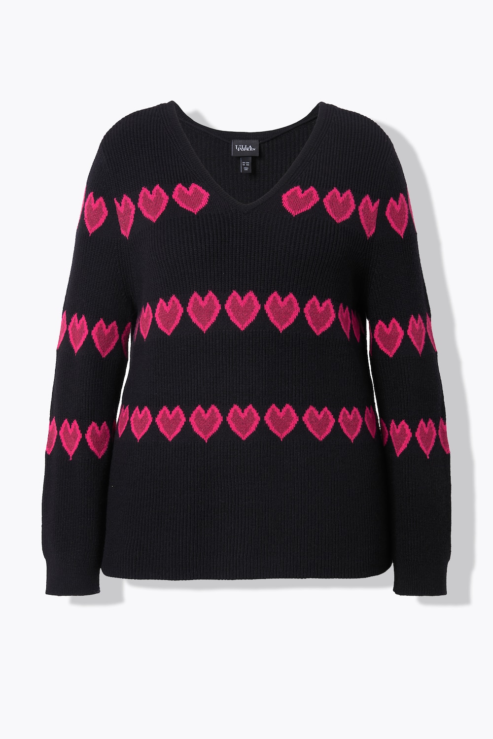 Stora storlekar Pullover, Dam, svart, storlek: 54/56, Viskos/Polyester/Syntetfibrer, Ulla Popken