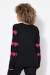 Pullover, hjerter, V-udskæring, langærmet