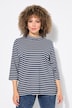 Shirt, strepen, A-lijn, opstaande kraag, 3/4-mouwen