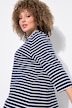 Shirt, strepen, A-lijn, opstaande kraag, 3/4-mouwen