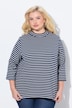 Shirt, strepen, A-lijn, opstaande kraag, 3/4-mouwen