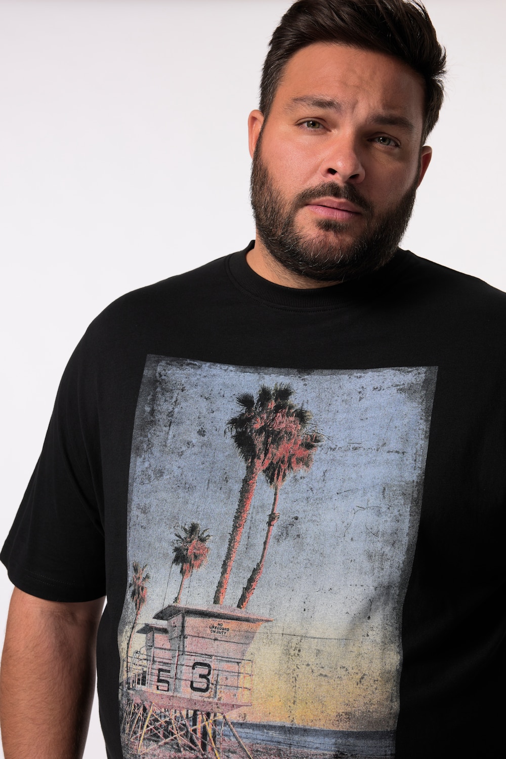 Stora storlekar T-shirt, Her, svart, storlek: XL, Bomull, Men Plus