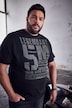 T-Shirt, Halbarm, Bauchfit, Brustprint, bis 8 XL