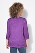 Shirt, statementborduursel, classic, ronde hals, 3/4-mouwen