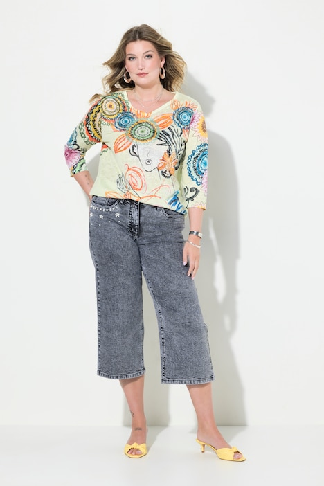 Jeans-Culotte, Wide Legs, 5-Pocket, Moon Wash