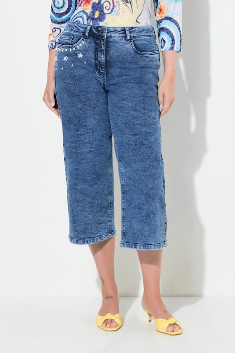 Jeans-Culotte, Wide Legs, 5-Pocket, Moon Wash