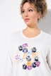 T-skjorte, blomster, klassisk, V-hals, 3/4-erme