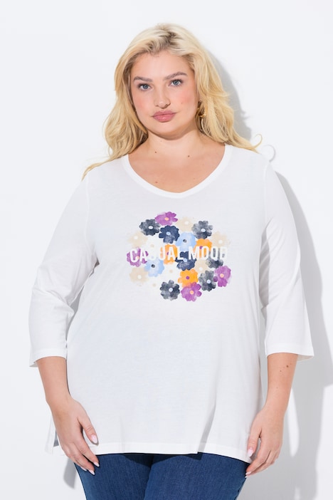 Casual Mood Floral V-Neck Tee