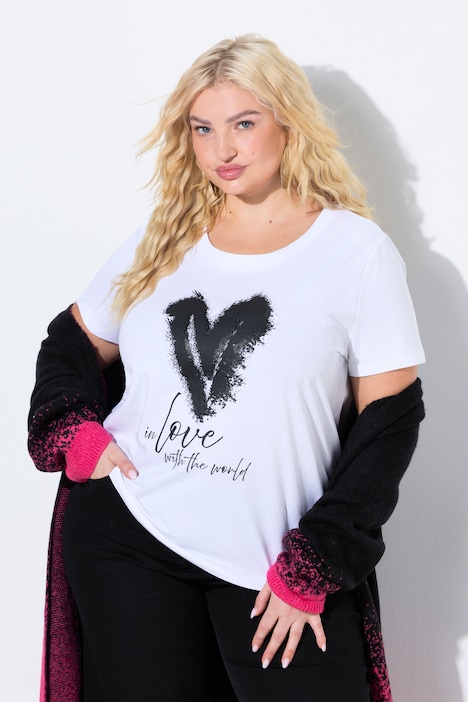 T-shirt, cuore, Classic, girocollo, mezza manica