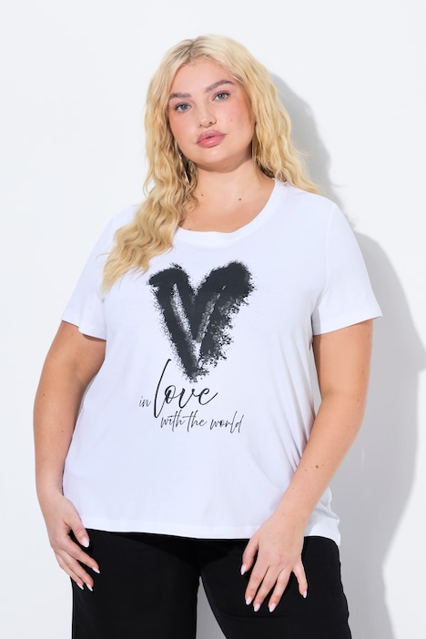 T-shirt, cuore, Classic, girocollo, mezza manica