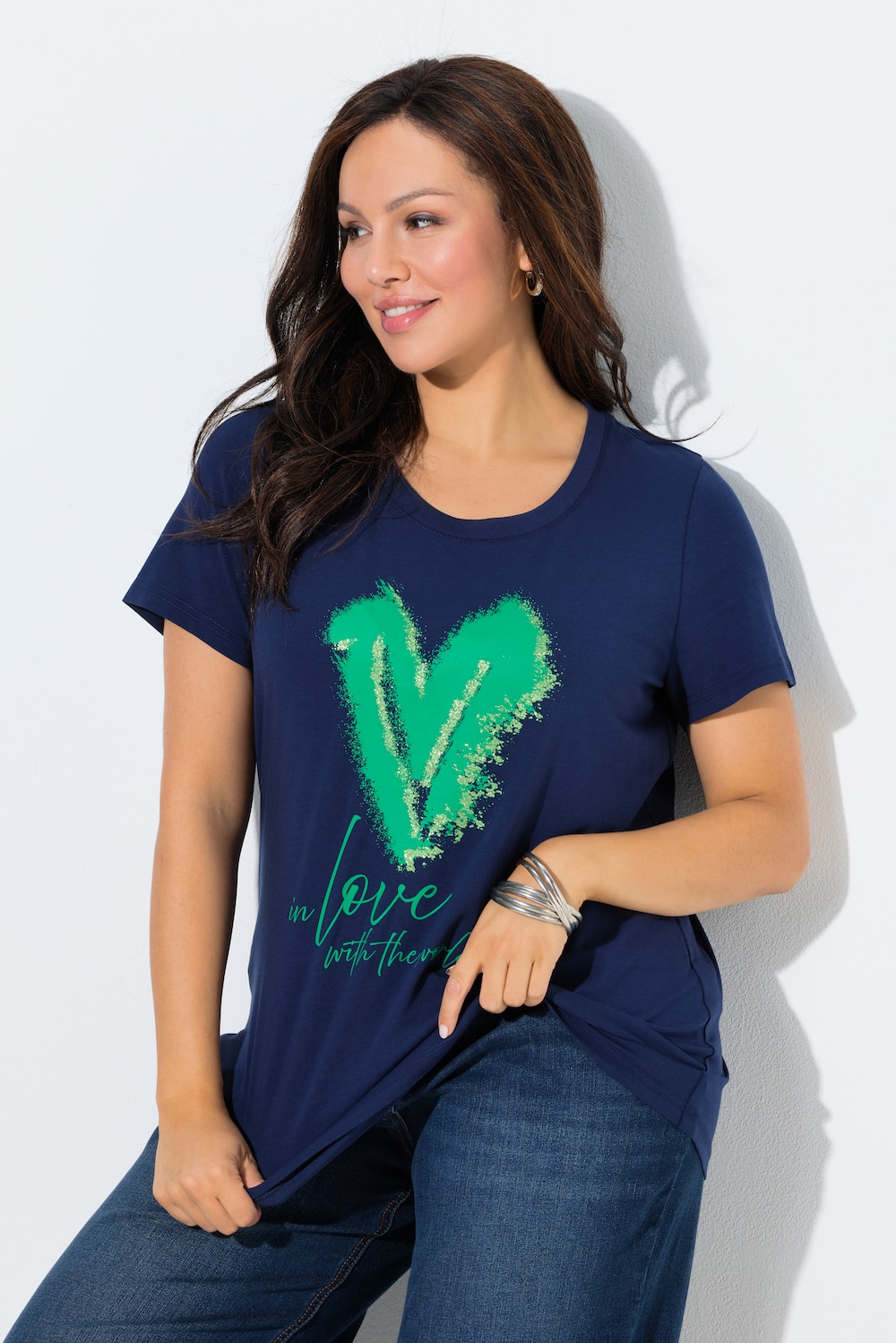 T-Shirt, Herz, Classic, Rundhals, Halbarm