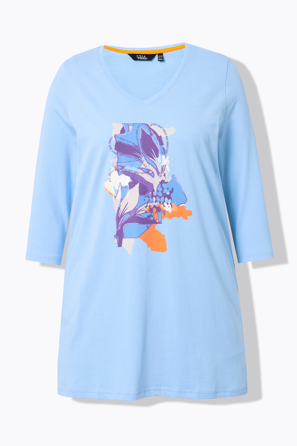 Stora storlekar Longshirt, Dam, blå, storlek: 42/44, Bomull, Ulla Popken