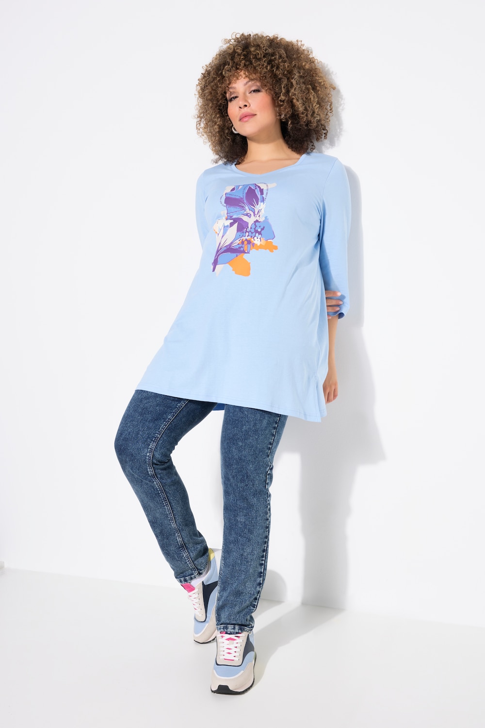 Große Größen Longshirt, Damen, blau, Größe: 62/64, Baumwolle, Ulla Popken