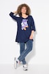 Floral Motif 3/4 Sleeve Tunic Tee