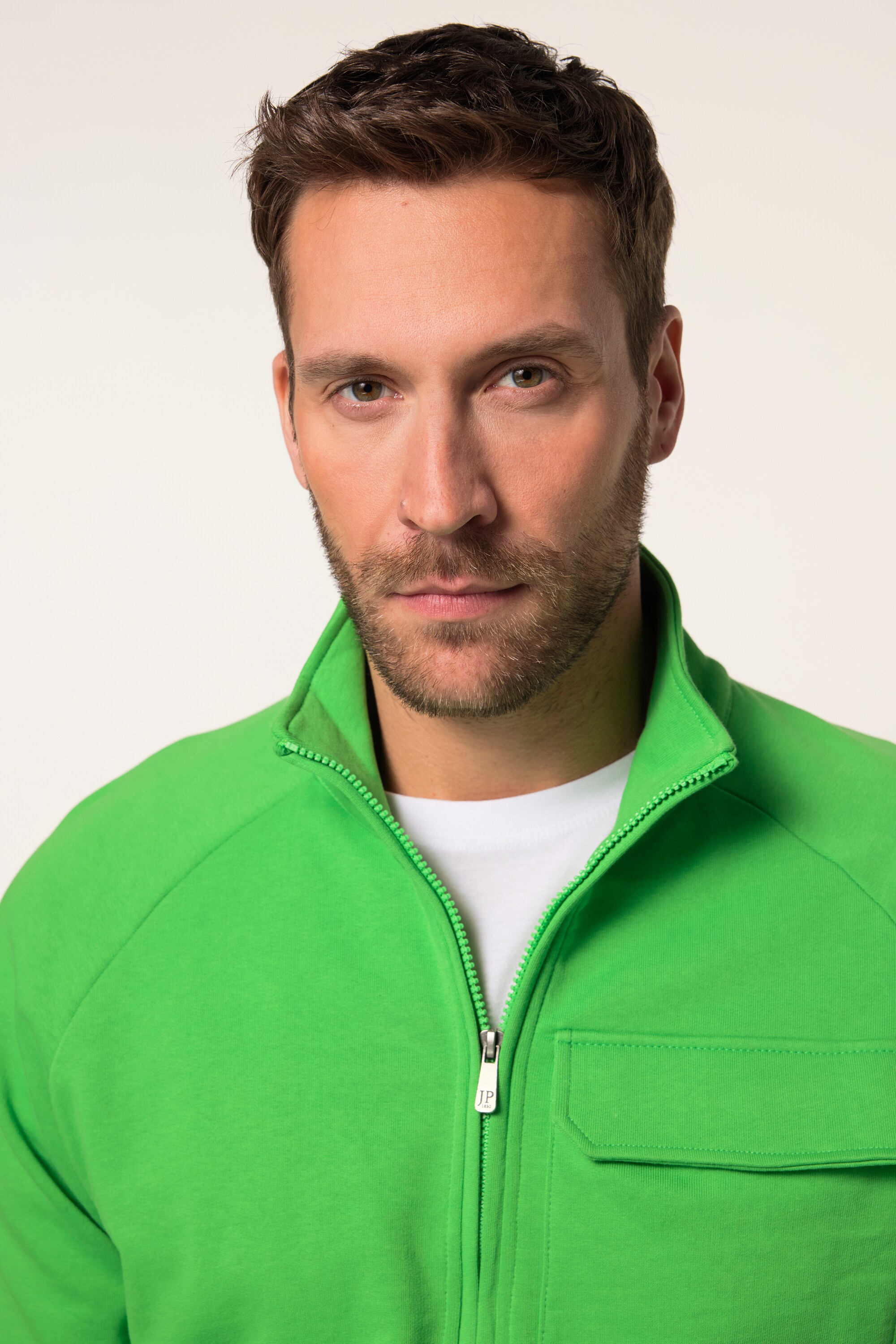 JP 1880 Herren große Größen JP 1880 Sweatjacke Waffelstruktur Stehkragen
