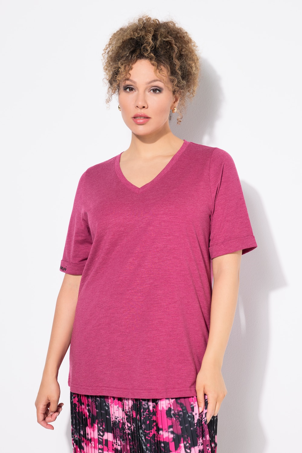 Große Größen T-Shirt, Damen, rot, Größe: 46/48, Baumwolle/Polyester, Ulla Popken