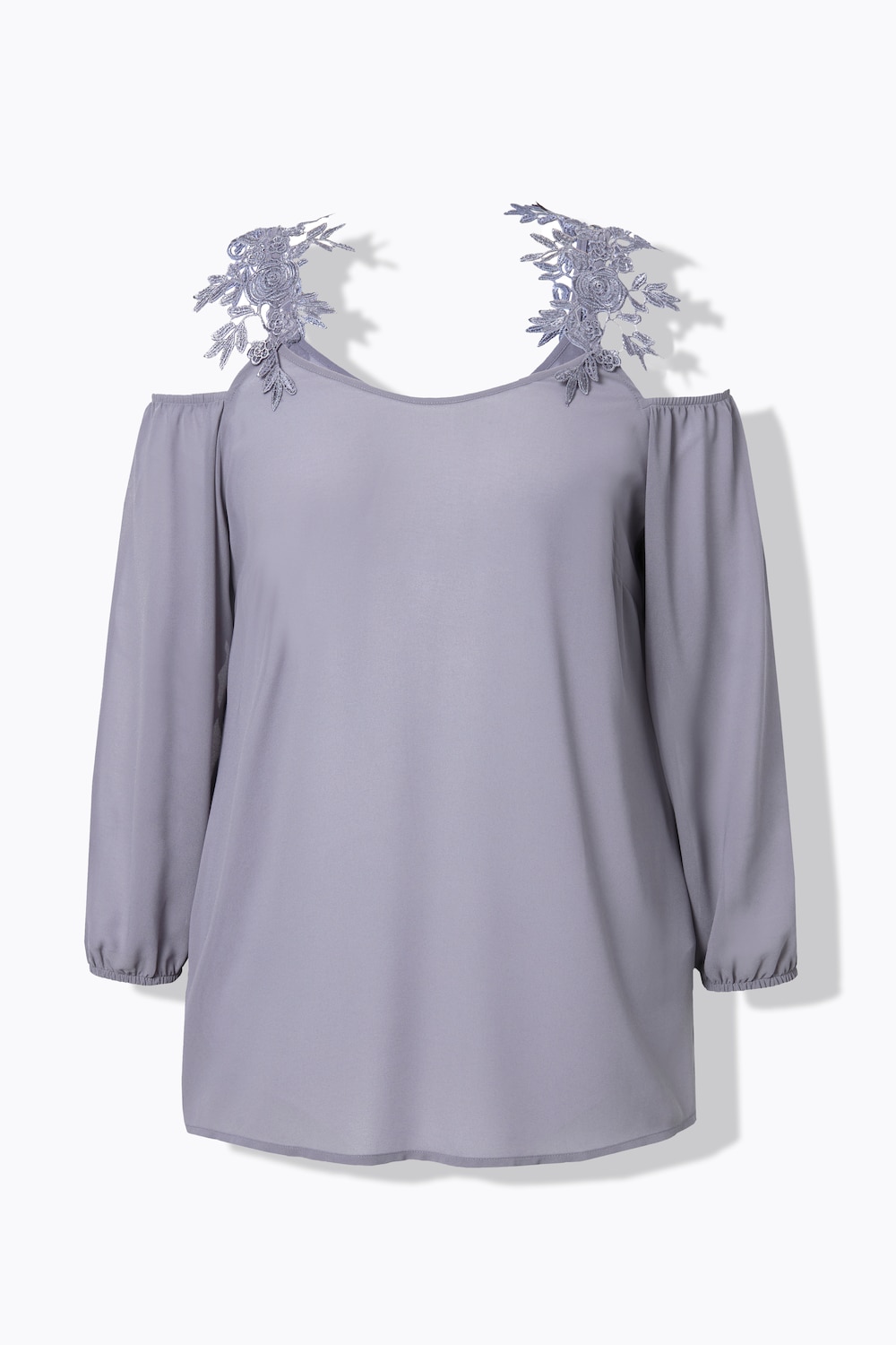 Stora storlekar Blus, Dam, grå, storlek: 46, Polyester, Mia Moda
