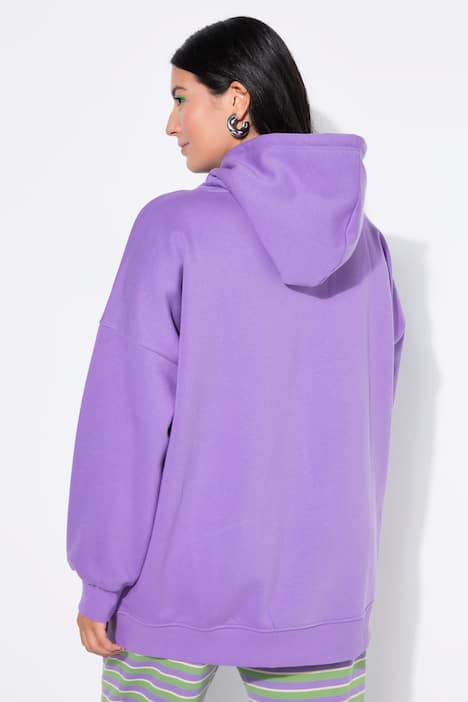 Mikina s kapucí, oversize, nápis