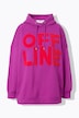 Hoodie, oversized, towel-statementprint, capuchon