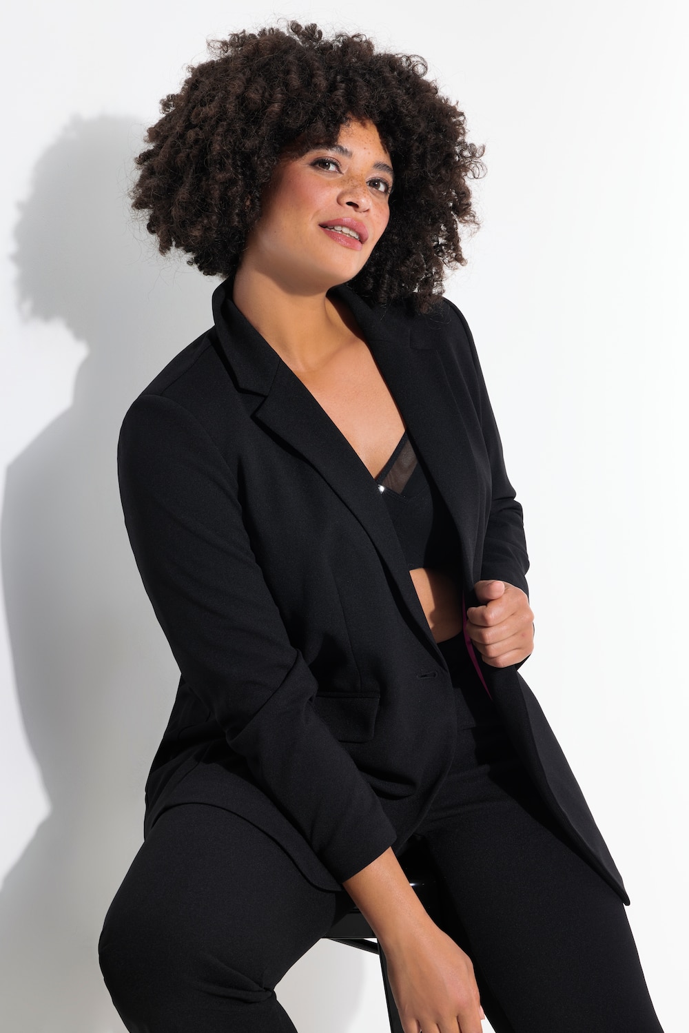 Blazer, straight oversized, kleurige voering