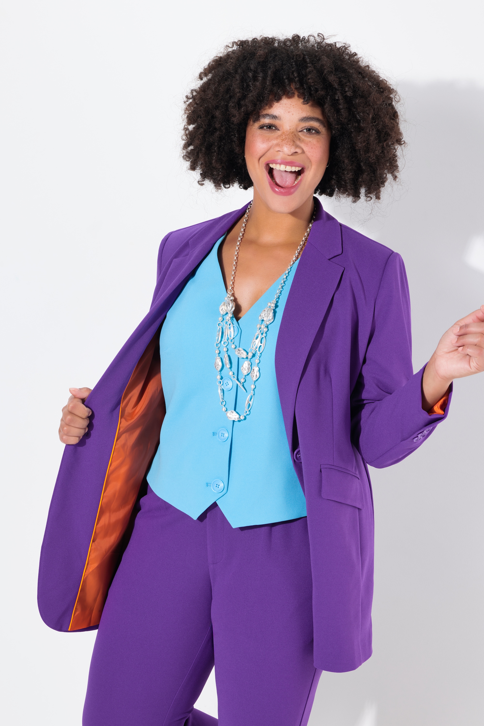 Angel of Style Damen große Größen Blazer Straight Loose fit
