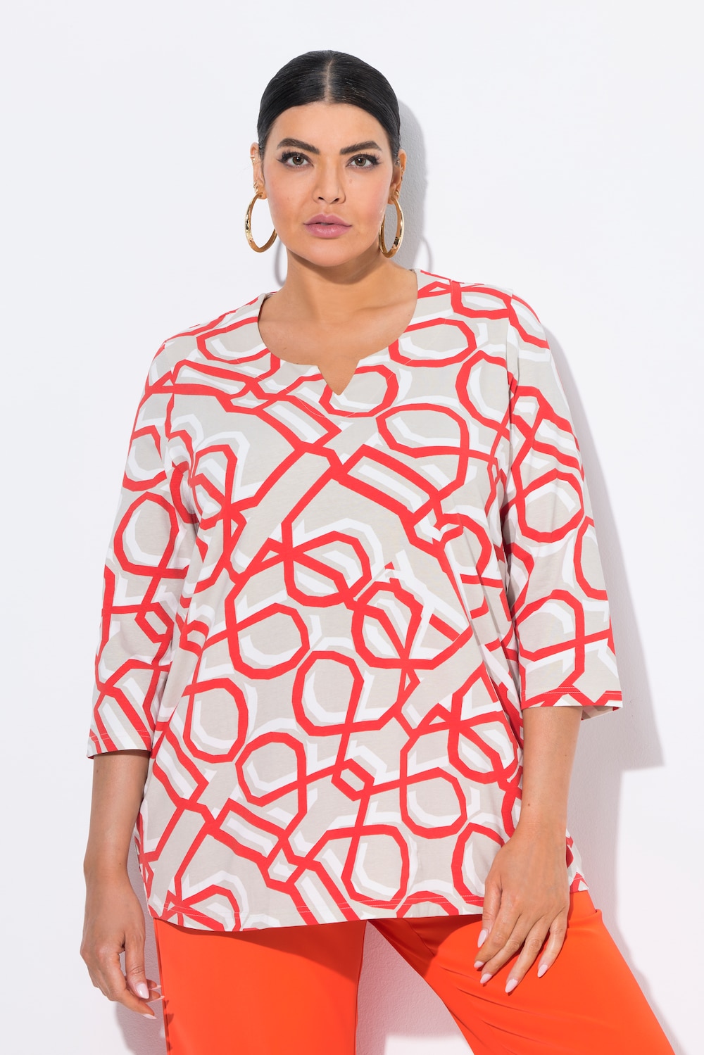 Große Größen Shirt, Damen, beige, Größe: 46/48, Baumwolle, Ulla Popken